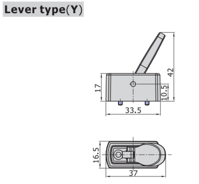 M3Y21006T AIRTAC MANUAL VALVES, M3 SERIES LEVER TYPE 3 WAY 2 POSITION N.C, 1/8" NPT PORTS